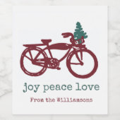  ontwerp voor fietsen en kerstbomen wijn etiket (Enkel label)