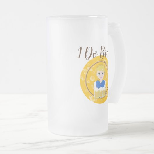 ontwerp voor geblonde meisjes matglas bierpul (Voorkant rechts)