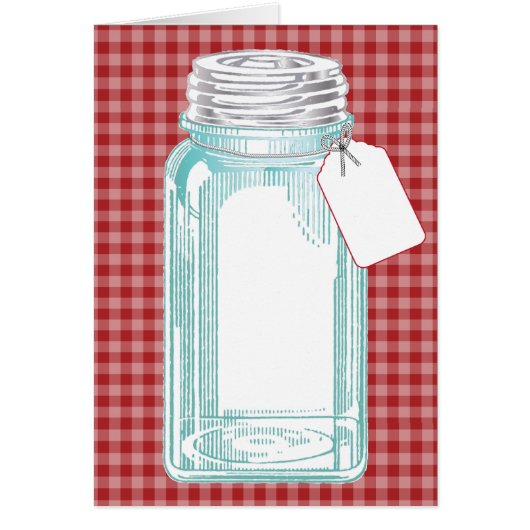 ontwerp voor kanning Jar Red Gingham (Voorkant)
