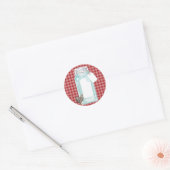  ontwerp voor kanning Jar Red Gingham Ronde Sticker (Envelop)