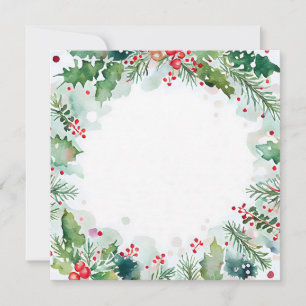 Ontwerp voor kerstwaterverf met heilige, ivoorkleu notitiekaartje