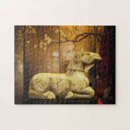 Ontwerp voor puzzle marble Chinese Horse (kleur) Legpuzzel