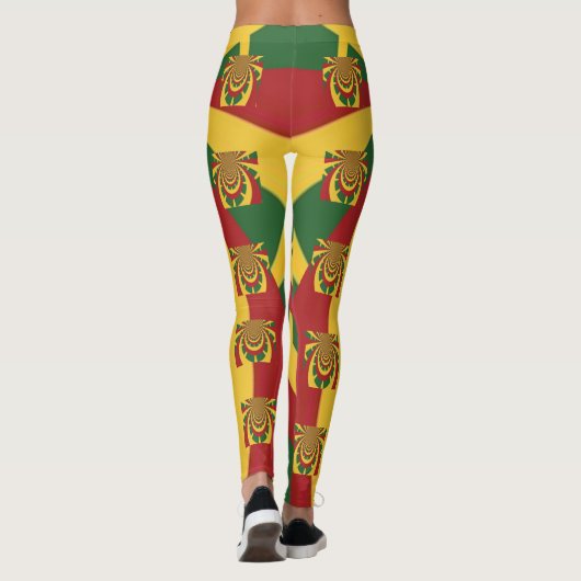 Ontwerp voor Rasta-kleuren Leggings (Achterkant)