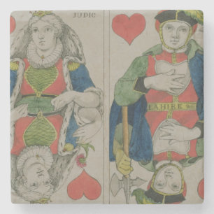 Ontwerp voor speelkaarten, c.1810 stenen onderzetter