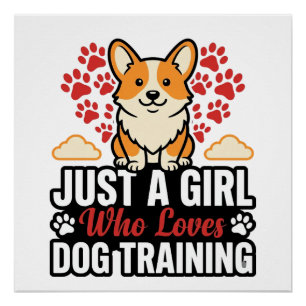 Ontwerp voor T-shirt over honden trainen meisje Co Perfect Poster