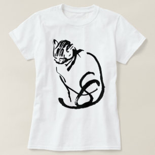 Ontwerp voor tekening van Siamese kattenpenseel T-shirt