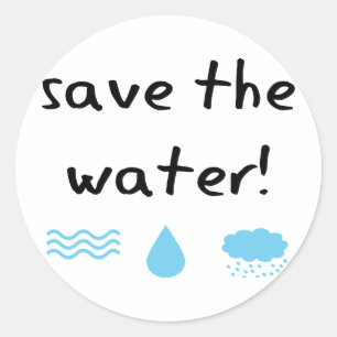 Ontwerp voor waterbehoud! ronde sticker