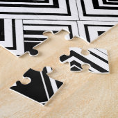 Ontwerp voor zwart-wit kunstdeco legpuzzel (Zijkant)