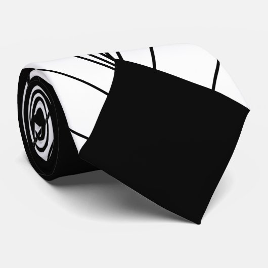 Ontwerp voor zwart-wit kunstdeco stropdas (Opgerold)