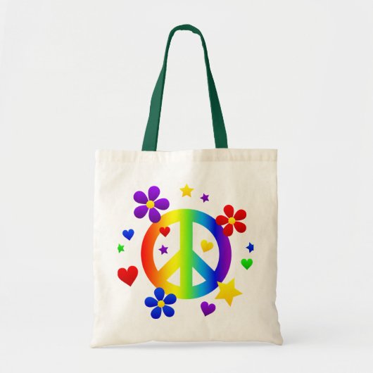 ontwerp vredesteken tote bag (Voorkant)
