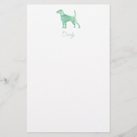 Ontwerp Waterverf beagle Briefpapier (Voorkant)