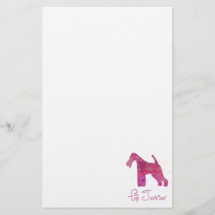 Ontwerp Waterverf Wire Fox Terrier Silhouette Briefpapier