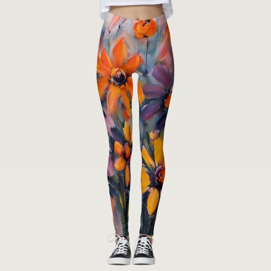 Ontwerp zomerbloemen leggings (Voorkant)
