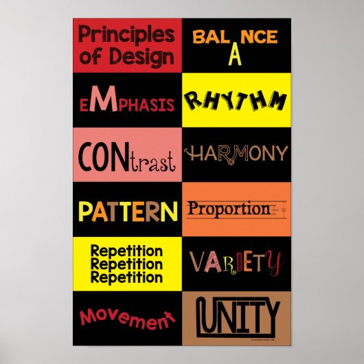 Ontwerpbeginselen in warme kleuren poster (Voorkant)