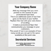 Ontwerpbrochure Cartoon Secretariaatsservices Flyer (Achterkant)