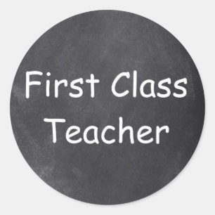 Ontwerpcadeauidee voor eerste klas voor leerkracht ronde sticker