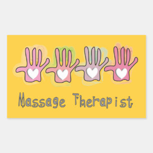 Ontwerpcadeaus voor massagetherapist 'Hands' Rechthoekige Sticker
