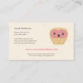 OntwerpCartoon Owl Shabby Chic Pink Visitekaartje (Achterkant)