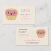 OntwerpCartoon Owl Shabby Chic Pink Visitekaartje (Voorkant / Achterkant)