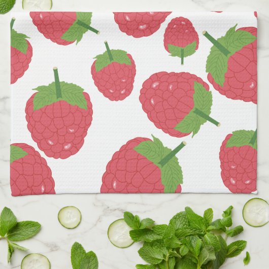 Ontwerpen van frambozenfruit theedoek (Gevouwen)