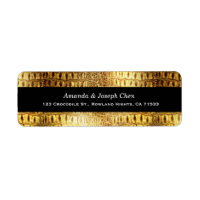 Ontwerper Alligator Crocodile Skin Shiny Gold Blac