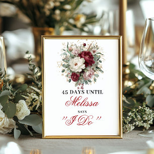Ontwerper Blush Burgundy Dais Tot Ik Doe Teken Poster