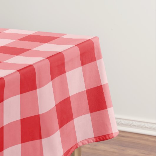 Ontwerper gingham patroon rood en wit tafelkleed (Voorbeeld)