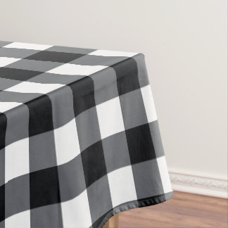 Ontwerper gingham patroon zwart-wit tafelkleed