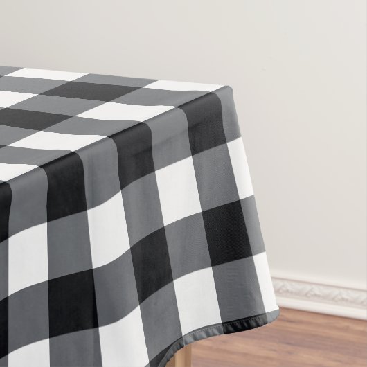 Ontwerper gingham patroon zwart-wit tafelkleed (Voorbeeld)