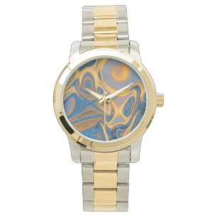 Ontwerper Gold en Silver Watch - Abstracte kunst Horloge