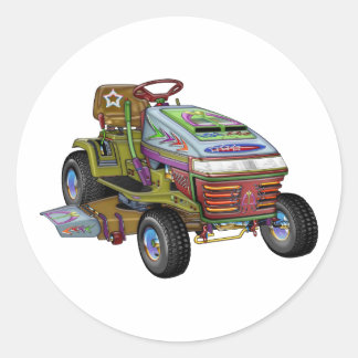 Ontwerper grasmaaier ronde sticker