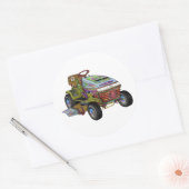 Ontwerper grasmaaier ronde sticker (Envelop)