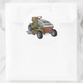 Ontwerper grasmaaier ronde sticker (Tas)