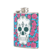 Ontwerper Hip Flask 7 Oz - Nutcase - Skull'N'Rozen Heupfles (Links)
