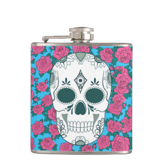 Ontwerper Hip Flask 7 Oz - Nutcase - Skull'N'Rozen Heupfles