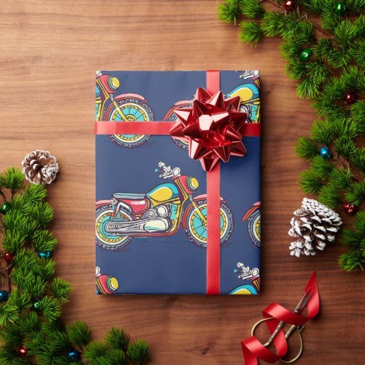 Ontwerper Motorfiets Verpakkingsdocument Cadeaupapier (Feestdagen Geschenken)