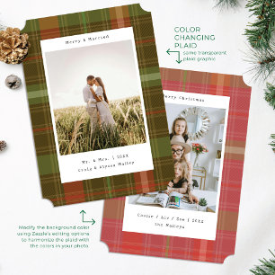 Ontwerper Plaid Kleur veranderende Foto Christmas Feestdagenkaart