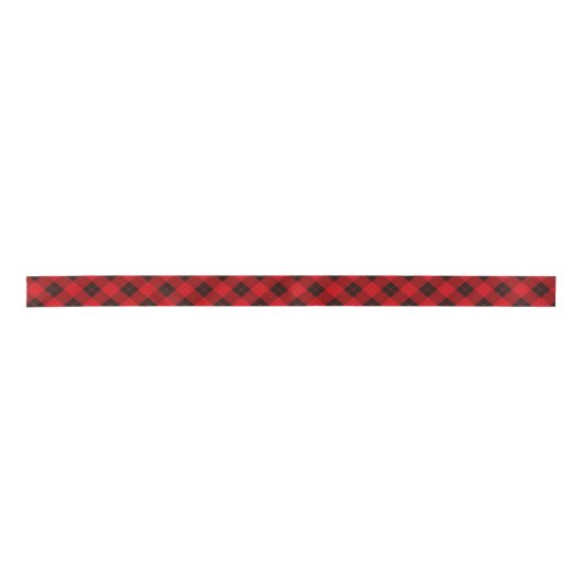 Ontwerper plaid / tartan patroon rood en zwart lint (Voorkant)