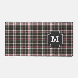 Ontwerper Tartan Plaid Tan Wit Rood Zwart Monogram Bureaumat