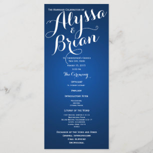 Ontwerper Tekst Sapphire Blue Wedding Programma