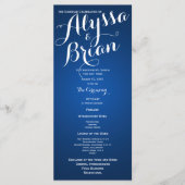 Ontwerper Tekst Sapphire Blue Wedding Programma (Voorkant)