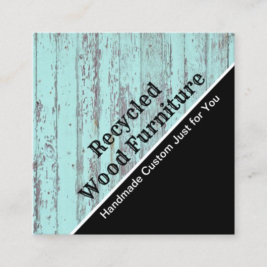 Ontwerper van aangepaste gerecycleerde houtsmeube Vierkante Visitekaartje (Voorkant)