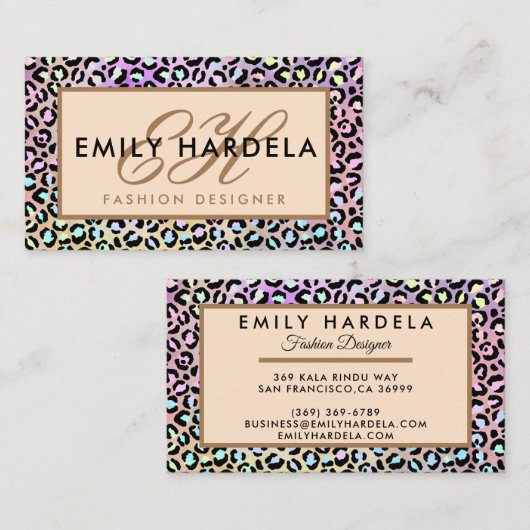 Ontwerper van de Mode van Leopard Visitekaartje (Voorkant / Achterkant)