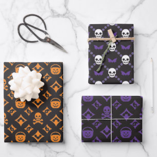 Ontwerper Variety Halloween! Vuitton & Gucci Inpakpapier Vel