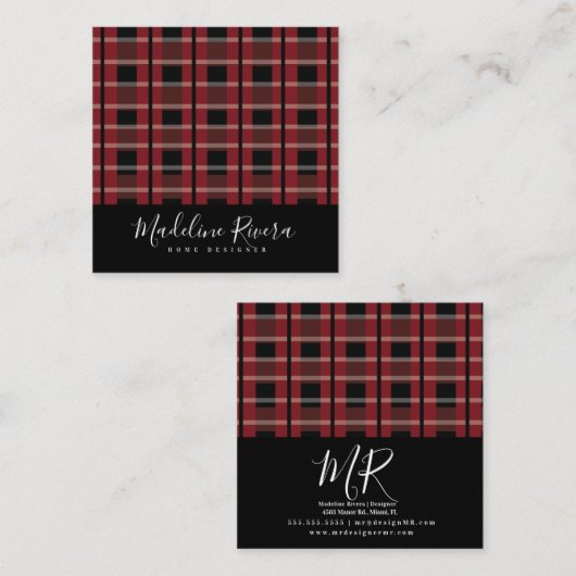 Ontwerper vastgeplakt gebeurtenissen in onroerend vierkante visitekaartje (Voorkant / Achterkant)