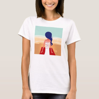 Ontwerpers dames overhemd met Beach girl T-shirt