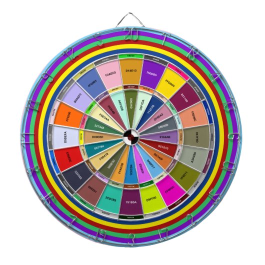 Ontwerpers Kleur Hex Code Kiezer Dartbord (Voorkant)
