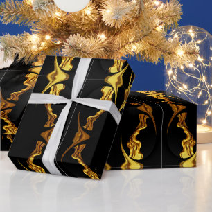 Ontwerpersverklaring: Weelderig Swirl-patroon Goud Cadeaupapier