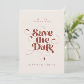 Ontwerpfoto van de moderne Terracotta van het Manu Save The Date (Staand voorkant)