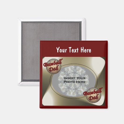 Ontwerpfoto van honkbal magneet (Voorkant / Achterkant)